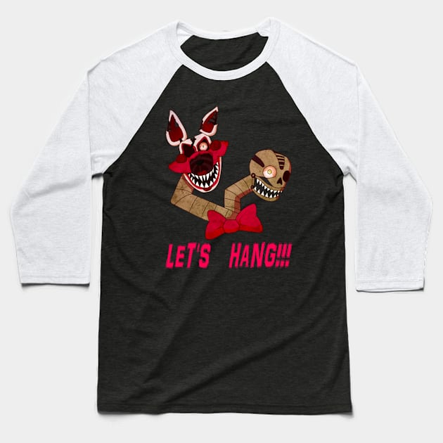 Nightmare Mangle- Let's Hang! Baseball T-Shirt by VioletRose